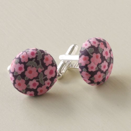 Liberty tana lawn silver plated cufflinks - Penny
