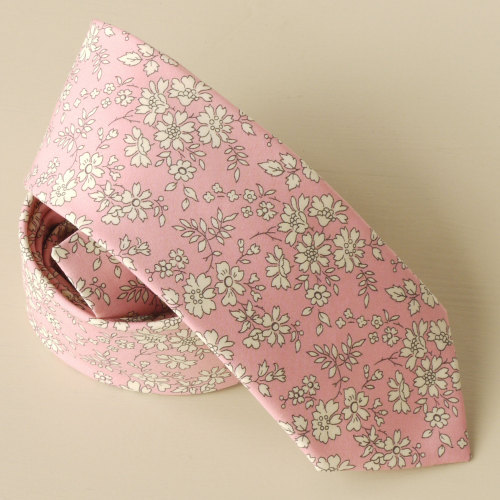 Pink Liberty print Capel hand-stitched gentleman's tie