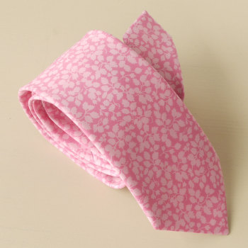 Gentleman's pink tie hand-stitched from Liberty's classic Glenjade design