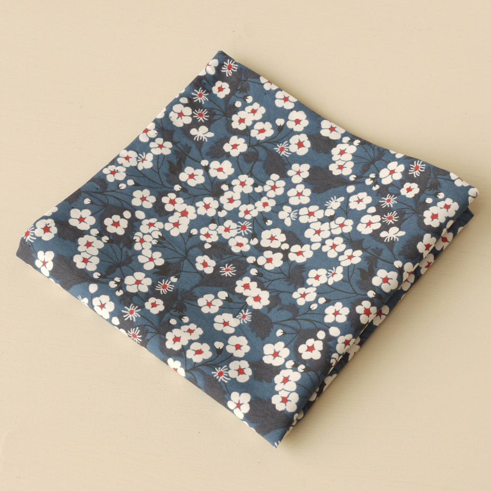 Gentleman's pocket square - Liberty Mitsi blue