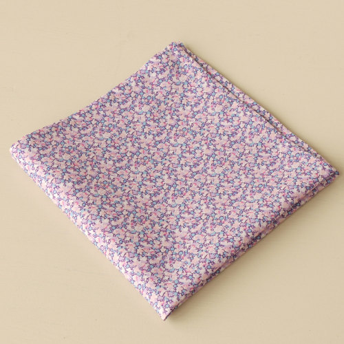 Gentleman's lilac pocket square - Liberty tana lawn Pepper