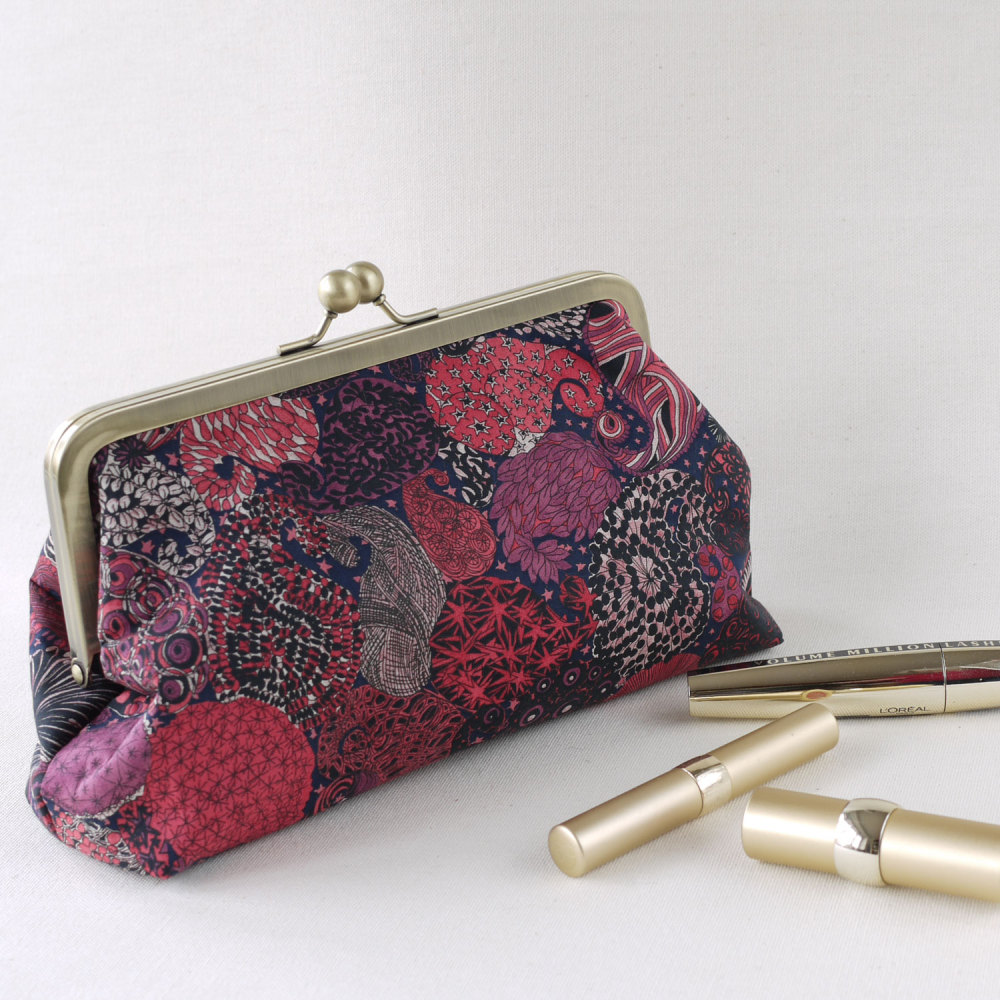 Liberty print snap clutch bag - Midnight