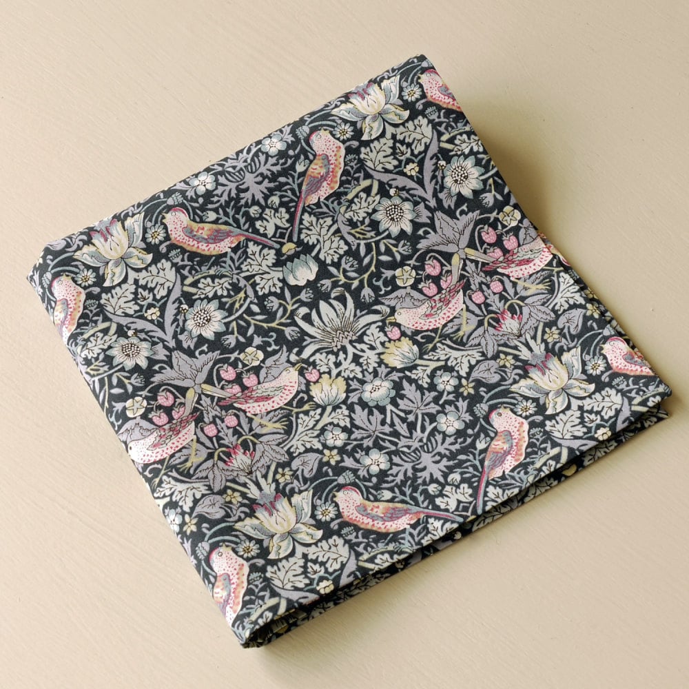Strawberry Thief black pocket square
