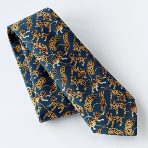 Caspian Tiger design Liberty print tana lawn tie - Heads and Tails