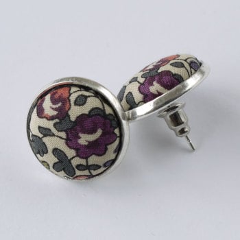 Liberty button earrings - Eloise purple