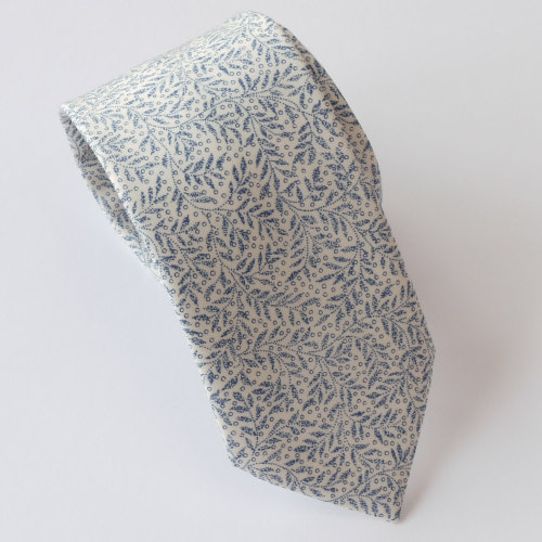 Hand stitched Liberty tana lawn Tie - Annabel blue - floral tie