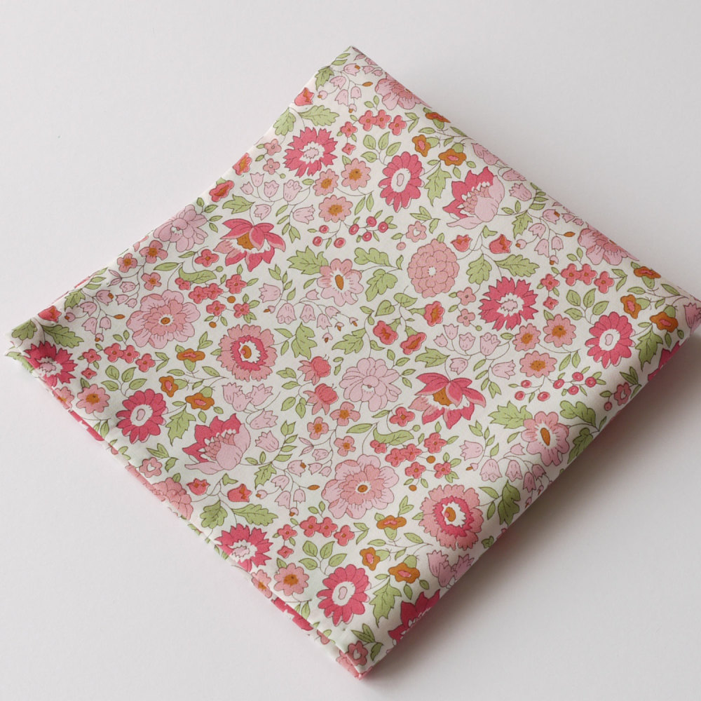 Liberty print floral pocket square - D'Anjo pink and green