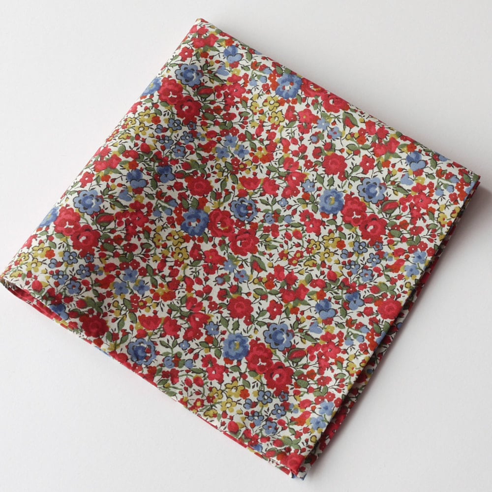 Floral pocket square - Liberty tana lawn Emma and Georgina