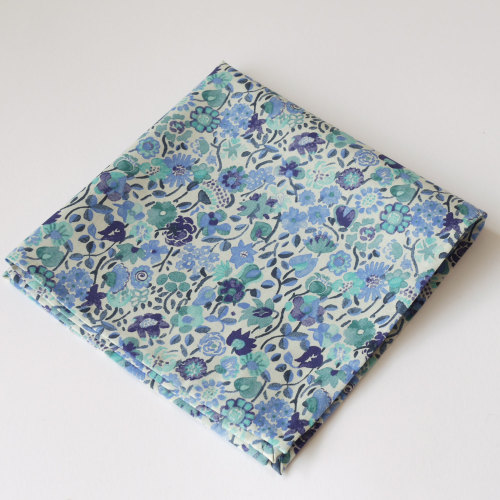 Liberty tana lawn pocket square Kaylie Sunshine blue