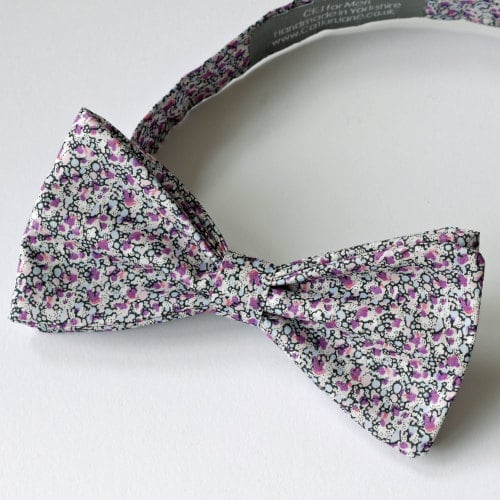 Liberty print tana lawn bow tie - Pepper purple