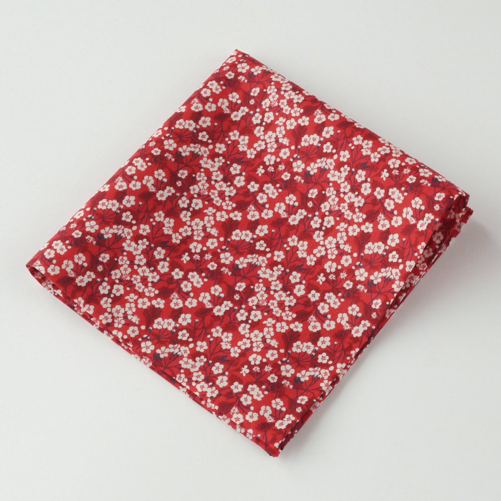 Gentleman's pocket square - Liberty Mitsi Valeria red