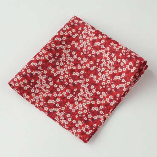 Gentleman's pocket square - Liberty Mitsi Valeria red