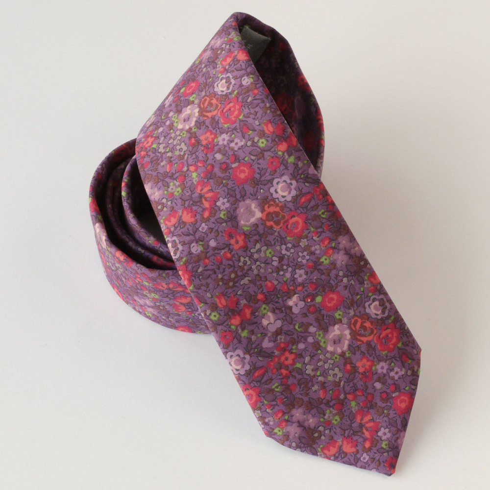 Floral Liberty print tie - Emma and Georgina purple tie