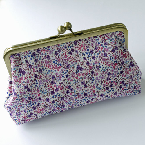 Liberty print snap clutch bag - Phoebe purple