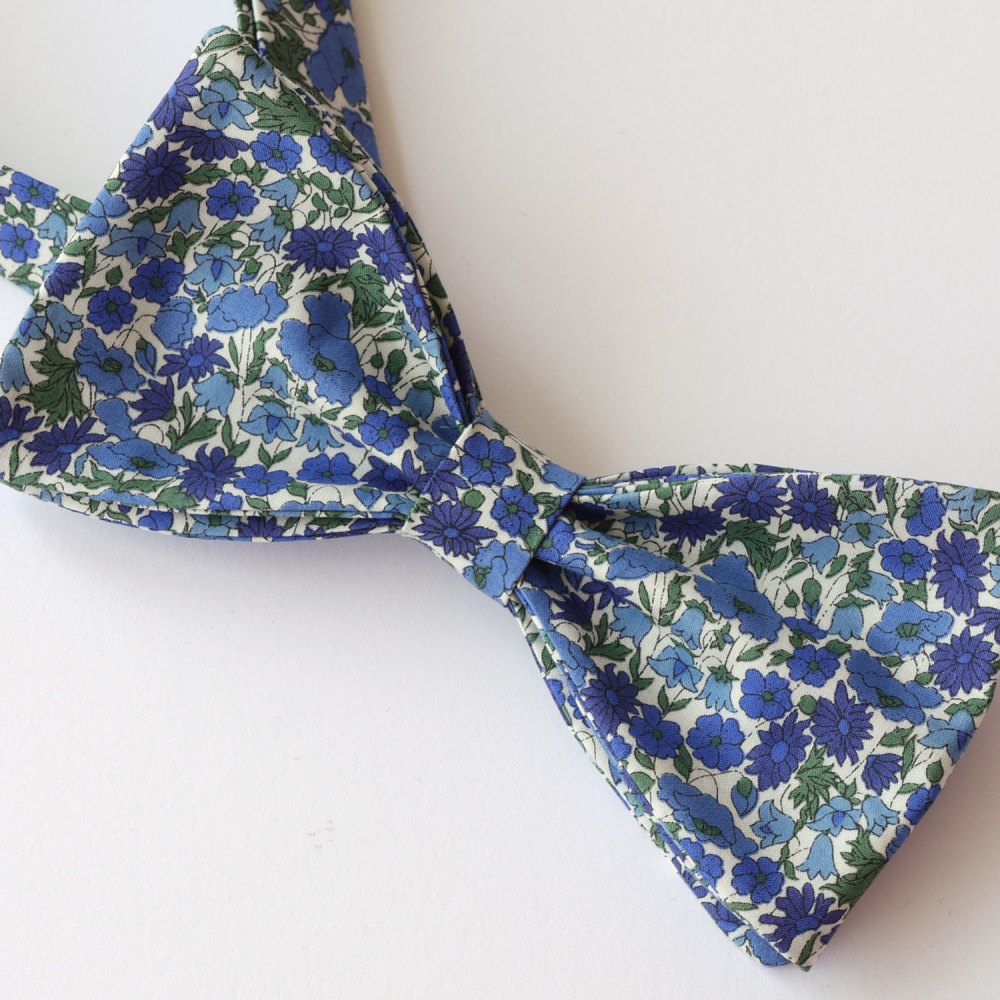 Liberty bow tie - Petal and Bud blue and green floral bow tie