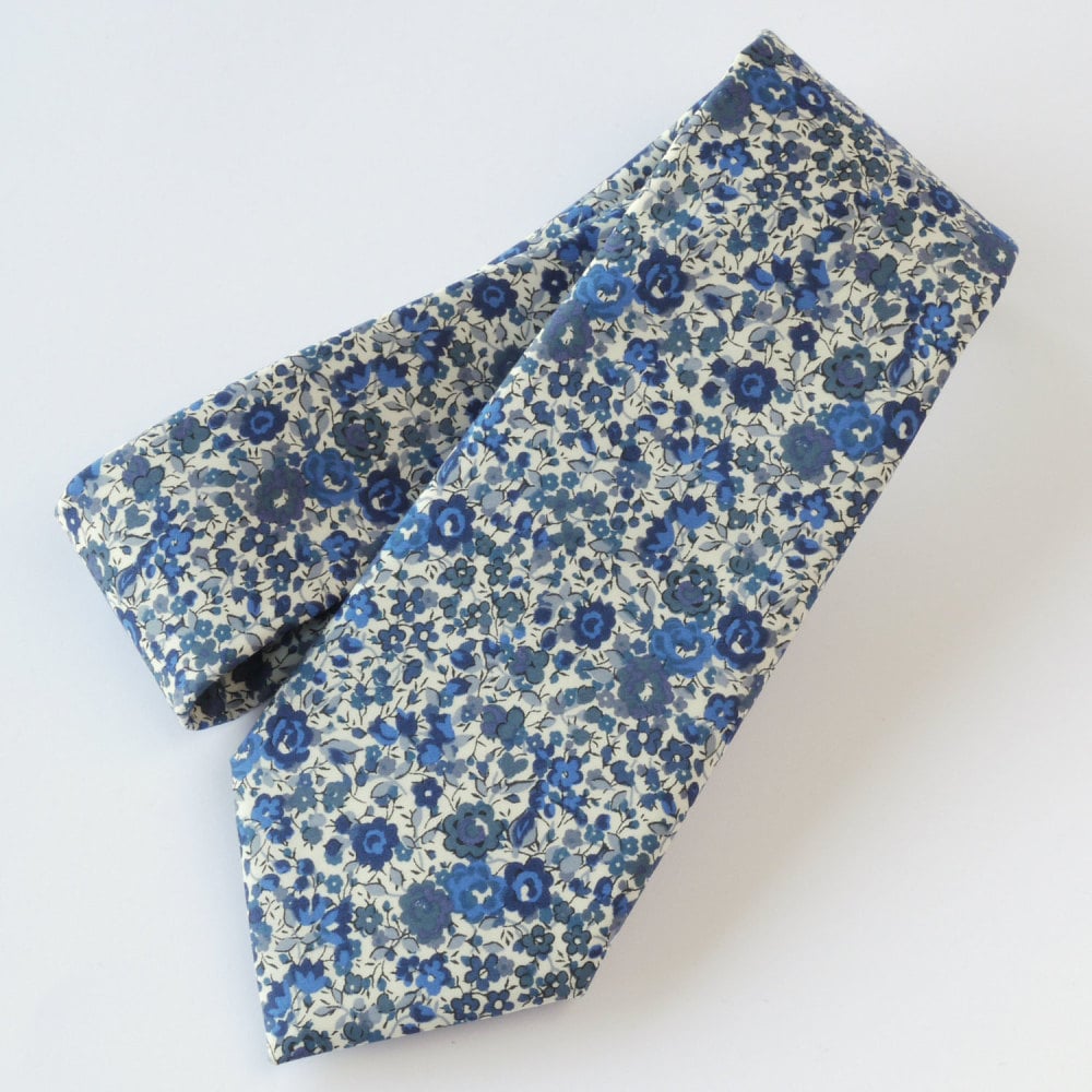 Floral Liberty print tie - Emma and Georgina blue tie