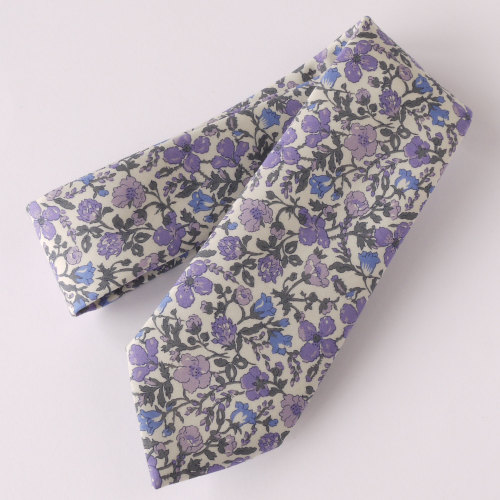 Floral Liberty print tie - Meadow lilac and blue tie