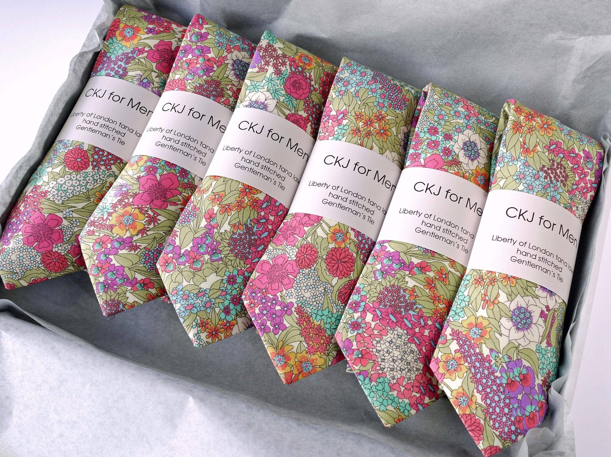 bright floral wedding ties