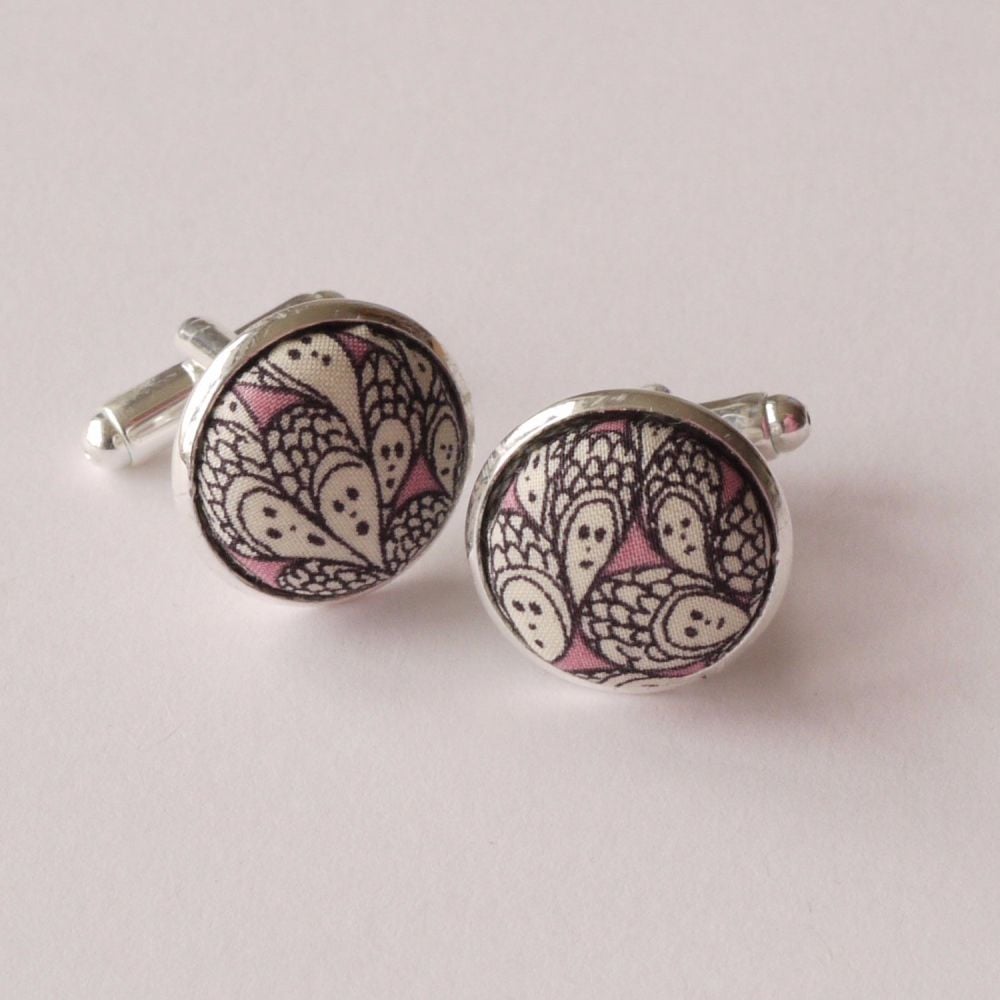Liberty Grayson Perry design Cranford silver plated cufflinks