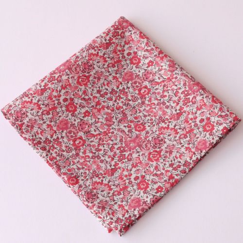 Pink floral pocket square - Liberty tana lawn Emma and Georgina