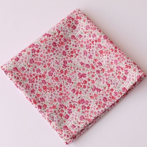 Pink floral pocket square - Liberty tana lawn Phoebe
