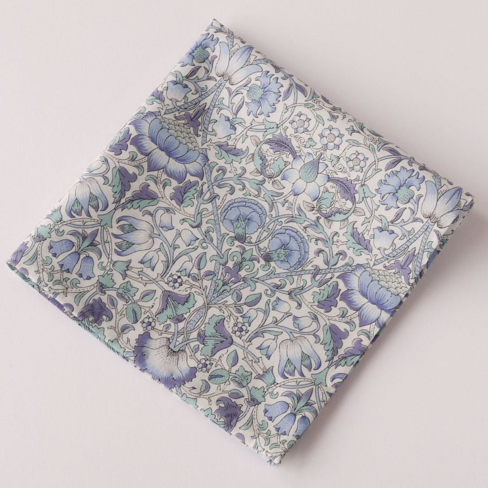 Mens Pocket Square - Liberty tana lawn Lodden light blue