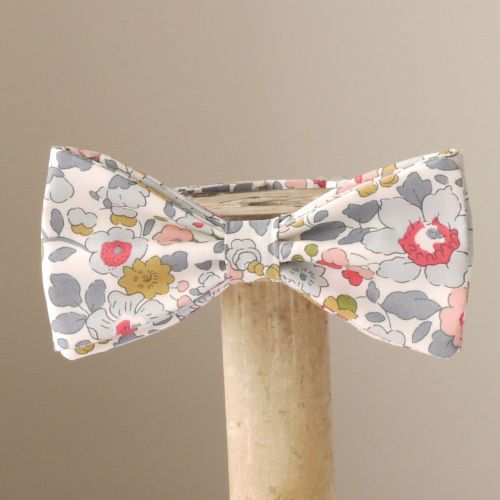 Floral bow tie - Liberty tana lawn Betsy grey