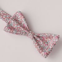 Floral Liberty print bow tie - Eloise peach pink