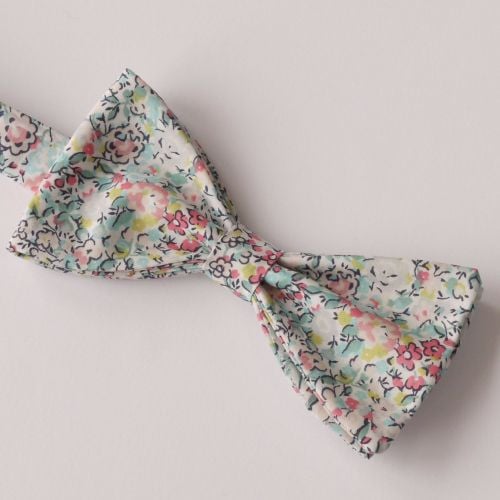 Floral Liberty print bow tie - Emma & Georgina turquoise