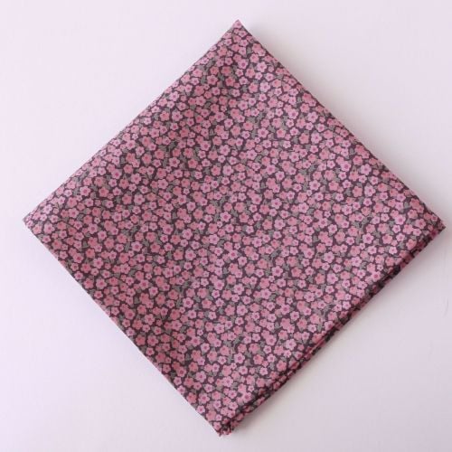 Pink floral pocket square - Liberty tana lawn Penny