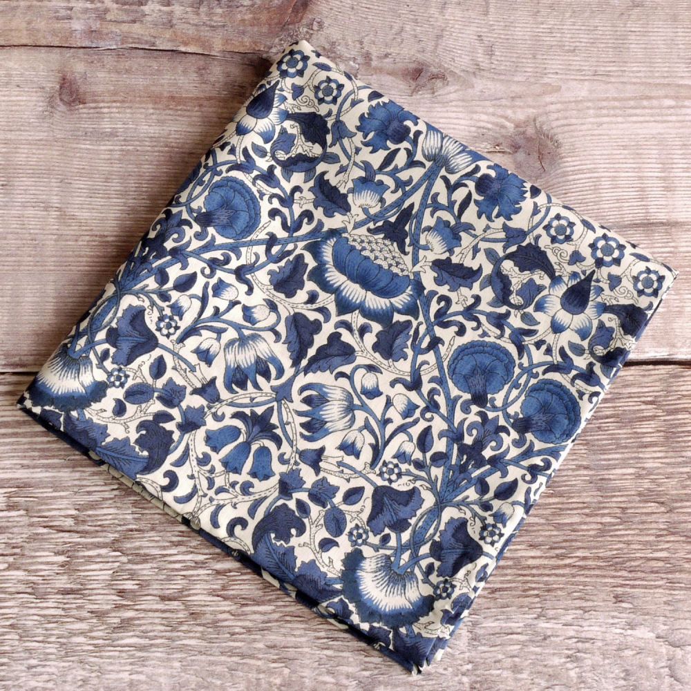 Blue Mens Pocket Square - Liberty tana lawn Lodden navy