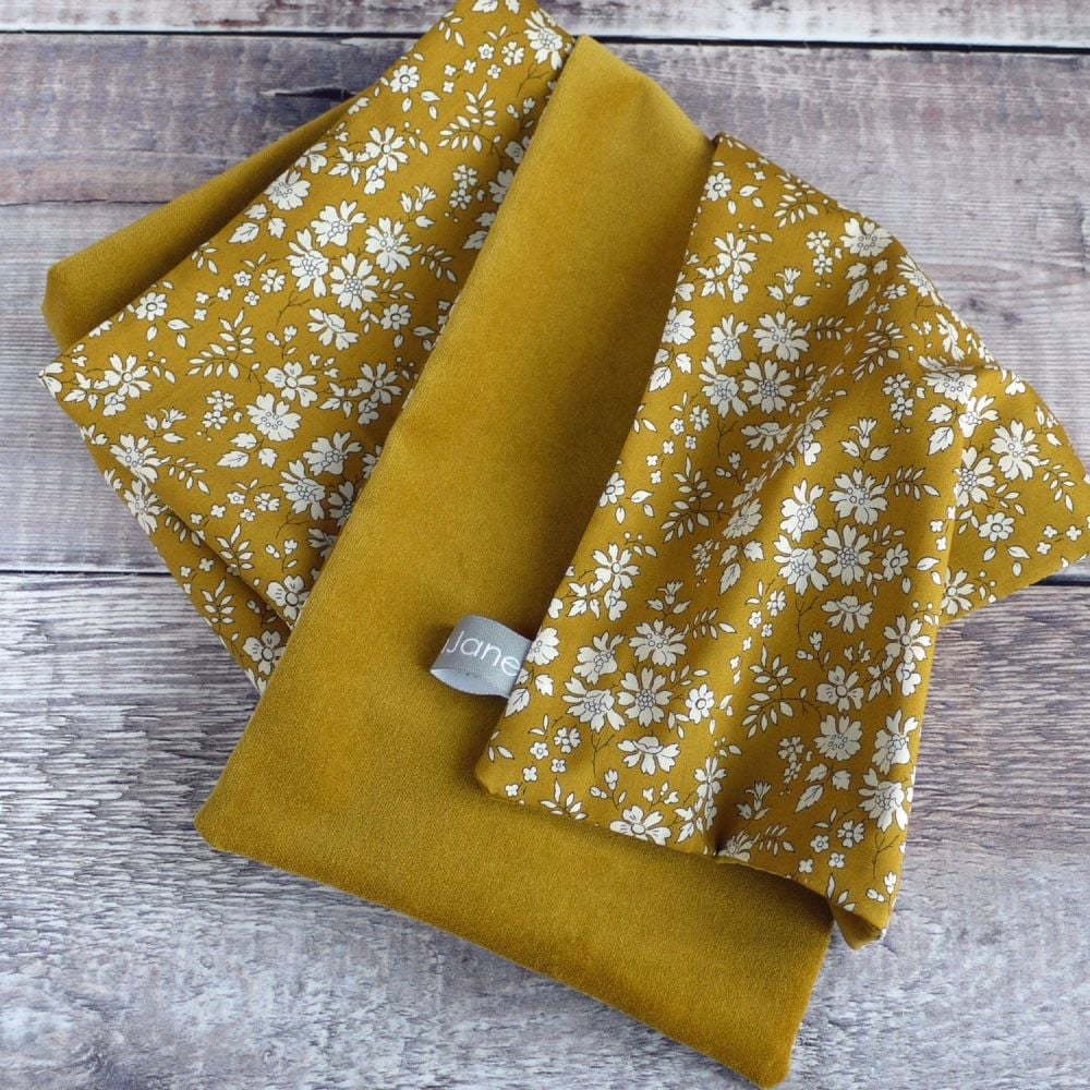Liberty Capel mustard and gold velveteen scarf