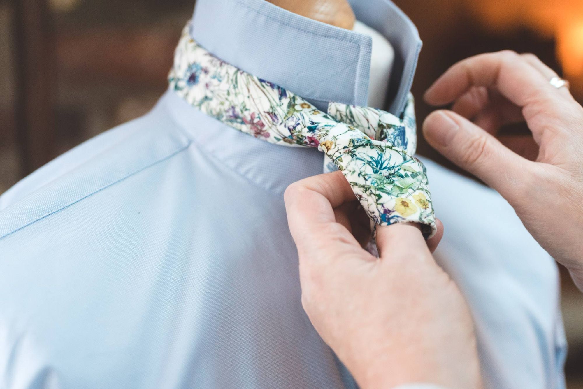 hand-stitched wedding ties