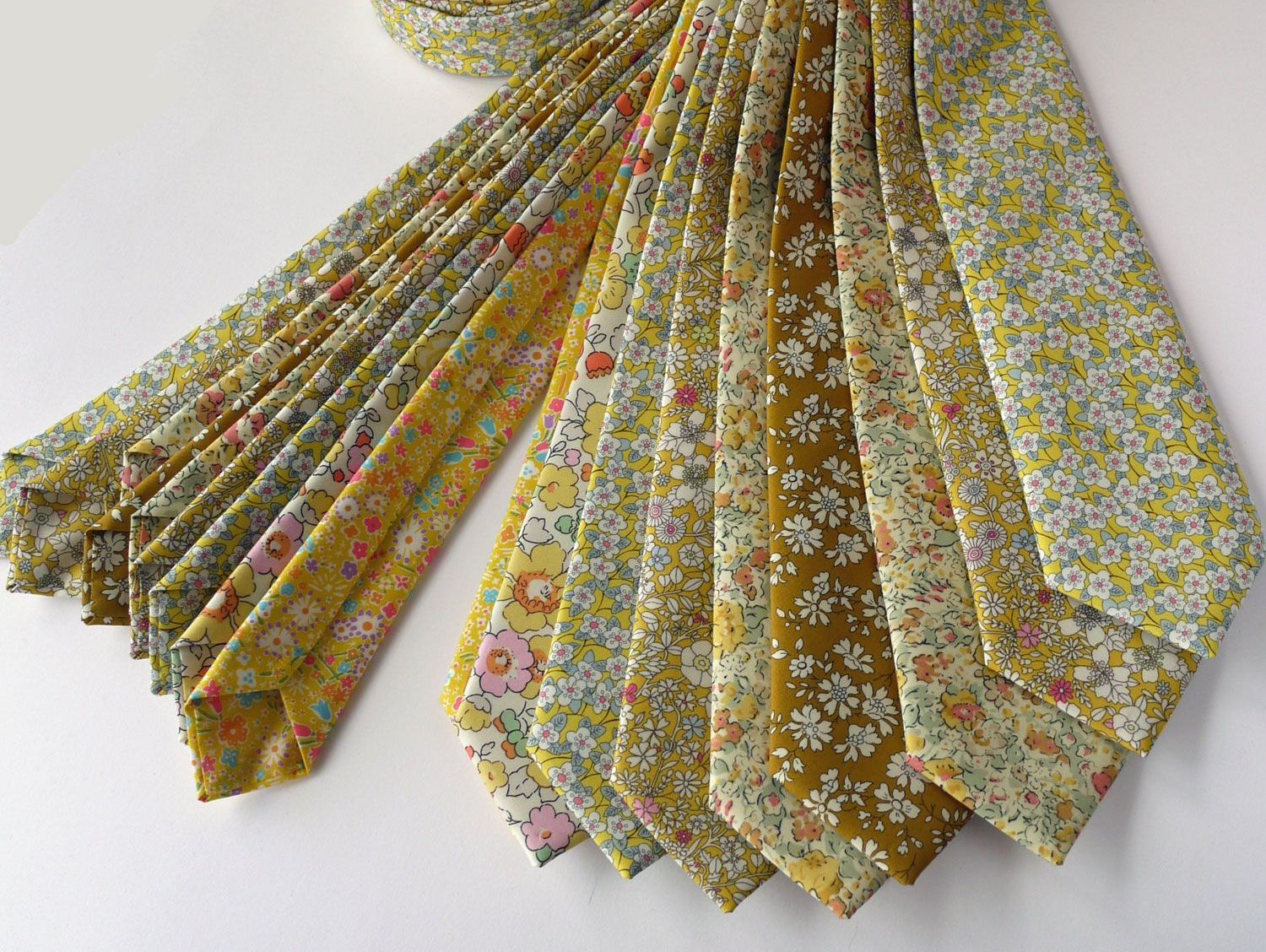 Yellow floral Liberty print ties