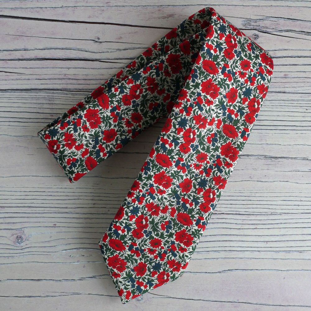 Floral Liberty print tie - Rosalind red and green tie
