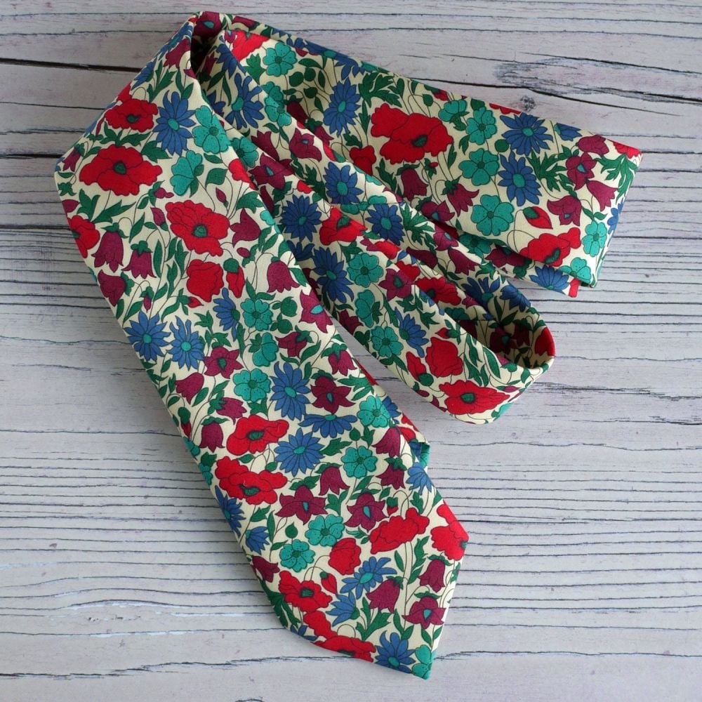 Floral Liberty print tie - Poppy and Daisy