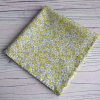Yellow floral pocket square - Liberty tana lawn Ffion