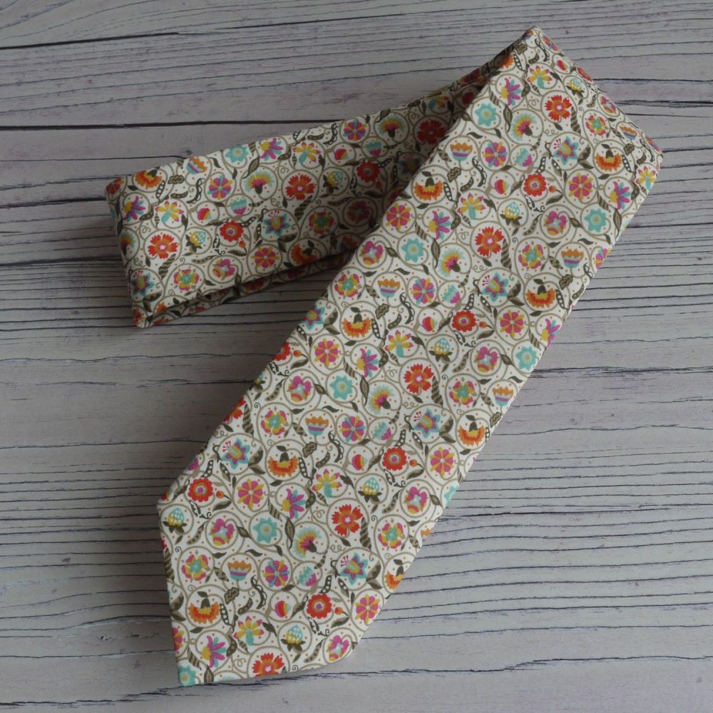 Liberty print Le Temps Viendra hand-stitched tie