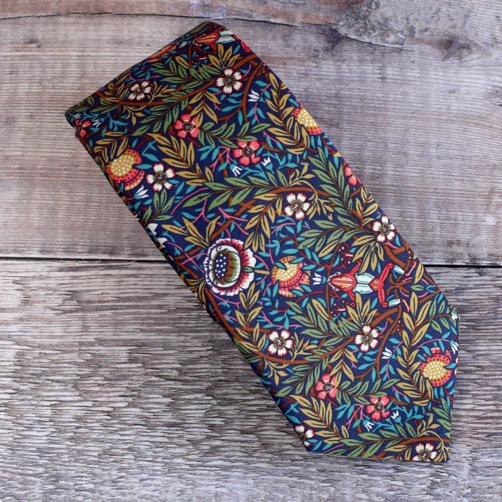 Custom order for 4 slim width hand-stitched Liberty print ties - Peach Port