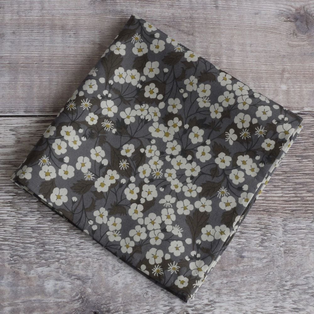 Gentleman's pocket square - Liberty print Mitsi grey brown