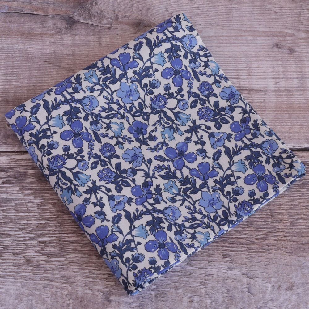 Floral pocket square - Liberty tana lawn Meadow blue