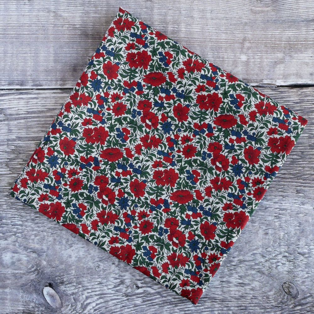 Mens pocket square - Liberty tana lawn Rosalind red and blue pocket square