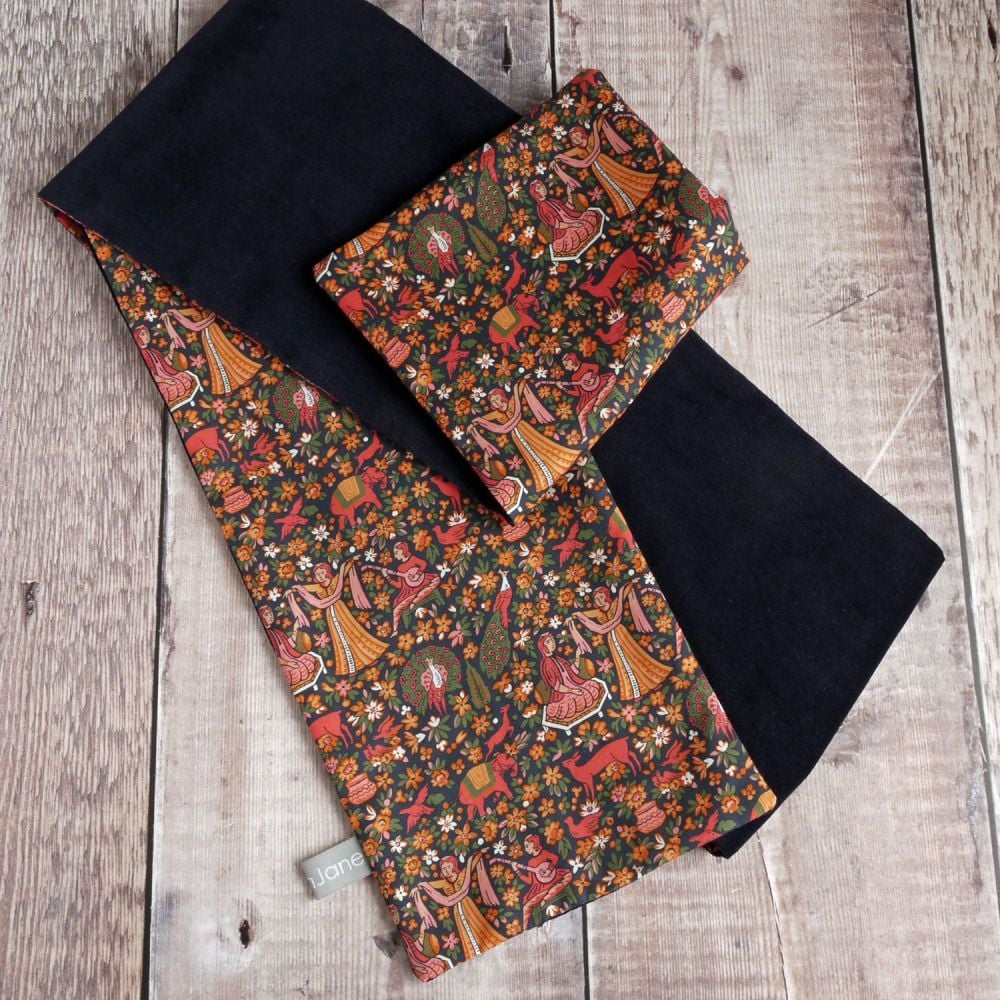 Liberty Enchanted Forest and navy velveteen scarf