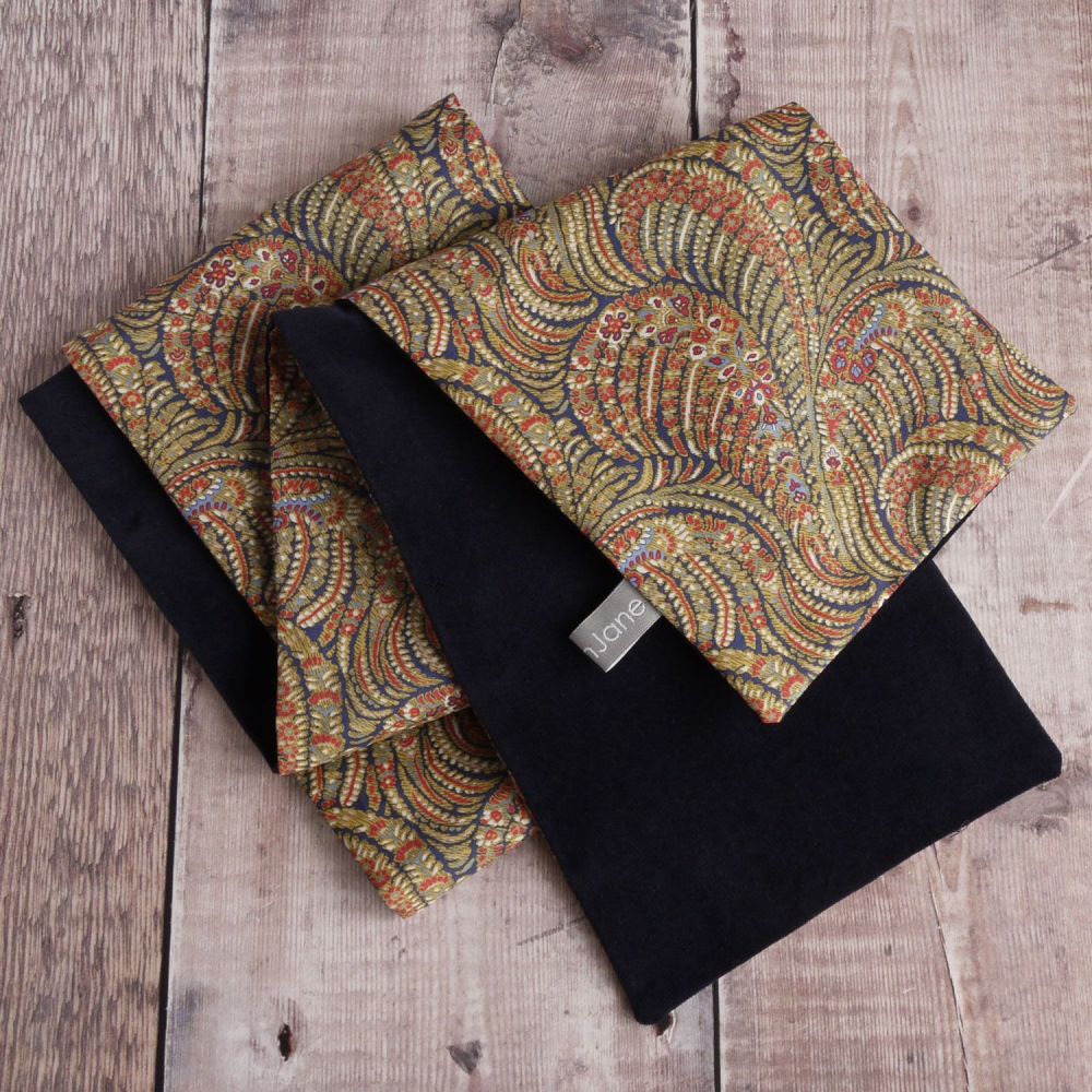 Liberty Oscar and navy velveteen scarf