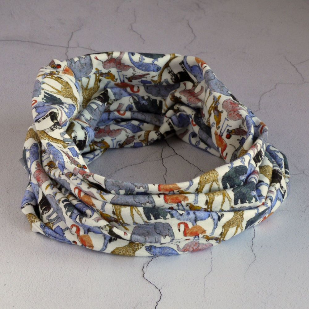 Liberty jersey circle scarf - Queue for the Zoo