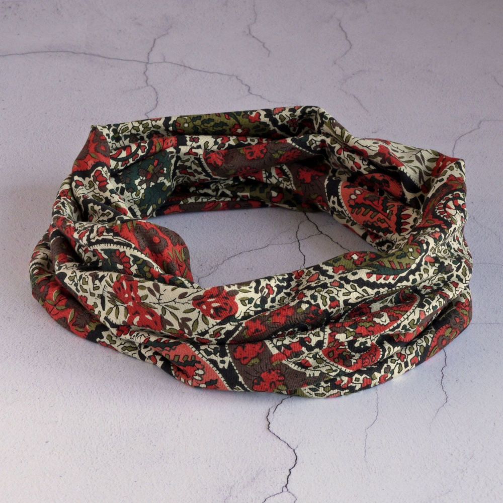 Liberty jersey circle scarf - Bourton paisley