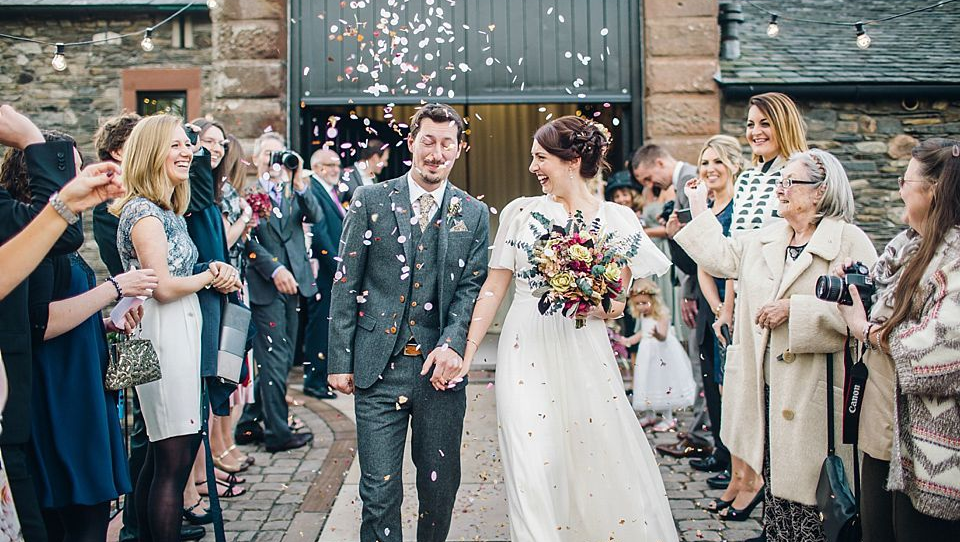 Floral Liberty print ties for a Lake District wedding
