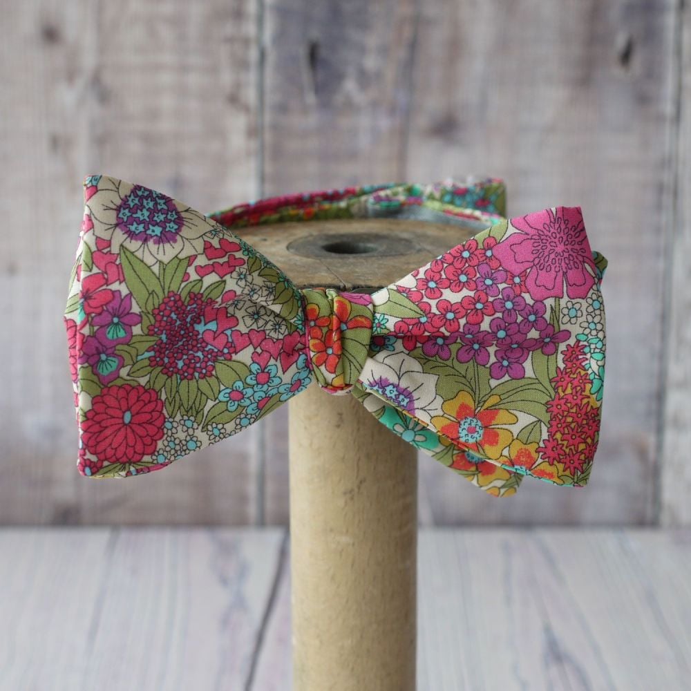Bright floral Liberty print bow tie - Ciara