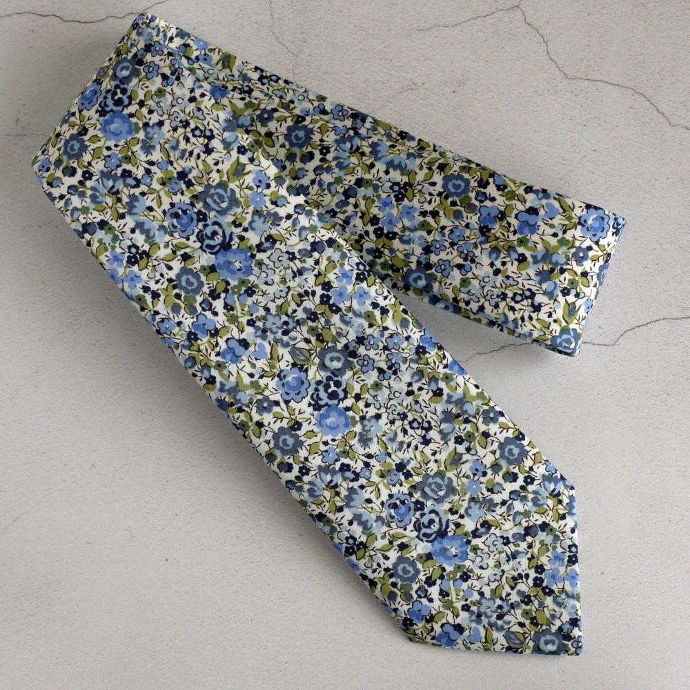 Floral Liberty print tie - Emma and Georgina light blue tie