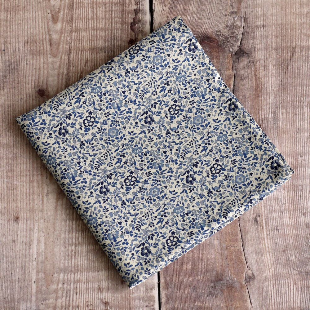 Blue floral pocket square - Liberty tana lawn Katie and Millie